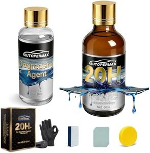 Graphene Ceramic Coating for Cars(60ml)，20H Nano Ceramic Coating Kit Reduce Cleaning Frequency by 60%, Hydrophobic, Scratch & UV Resistant, High Gloss Finish (Including 50ml Degreasing Agent)