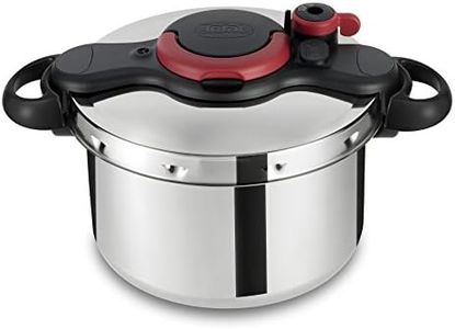 Tefal Clipso Minut Easy - Stainless Steel Pressure Cooker with 5 Safety Systems and Easy Closure with One Hand, Black 7.5 Litros multicoloured