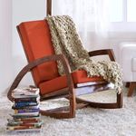 Custom Decor Coaster Southern Country Plantation Porch Rocker/Rocking Chair, Mohagany Wood Finish…