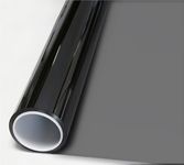 HOME13™ Brown Silver Window Glass Film Daytime Privacy, Sun Blocking Heat Control Anti UV Reflective Film Static Cling Window Home Office Living Room (20 * 360 in, 70% Light Black Film)