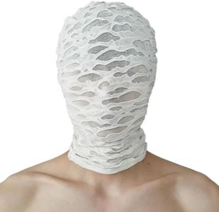 YECRUX Full Face Mask Halloween Cosplay mask Costume Masquerade Party Hood for Adults White