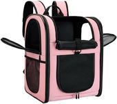 Apollo Walker Pet Carrier Backpack for Large/Small Cats and Dogs, Puppies, Safety Features and Cushion Back Support for Travel, Hiking, Outdoor Use (Pink)