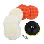 7pcs 6 inch Polishing Pads,Sponge and Woolen Polishing Waxing Buffing Pads Kits with M14 Drill Adapter