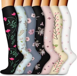 Graduated Compression Socks for Women & Men(7 Pairs),Circulation Supports Socks for Nurses Athletic Travel