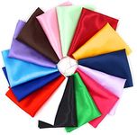 RayLineDo® 15pcs 25 * 20cm Silky Satin Patchwork Fabric Bundle Quilting Wedding Table Decor in 15 Solid Color