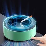 Toriox Smokeless Ashtray 2 in 1 Air Purifier Ashtray Smokeless with Filter,Ashtrays for Cigarettes for Home Indoor Car Office Smart Ashtray Self Extinguishing Ashtray (Green)