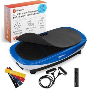 LifePro Rumblex Max 4D Blue Vibration Plate Exercise Machine with Loop Resistance Bands - Full Body Workout Equipment for Home Fitness, Shaping, Training, Recovery, Weight Loss