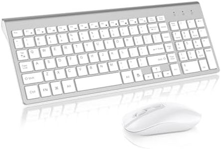 Wireless Keyboard Mouse Combo, cimetech Compact Full Size Wireless Keyboard and Mouse Set 2.4G Ultra-Thin Sleek Design for Windows, Computer, Desktop, PC, Notebook