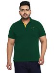 AMERICAN CREW Men's Polo Collar Forest Green Regular Fit T-Shirt - Xxl (Ac3022-Xxl)