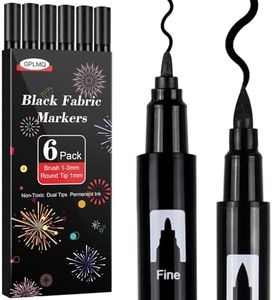 GPLMQ Black Fabric Markers - Dual Tips Fabric Marker Permanent for Clothes, Non Toxic, No Fading, Fabric Paint Pens for DIY Shirts, Hats, Canvas and Textiles