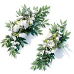 Wedding Arch Flowers, 2pcs Eucalyptus Leaves Corner Peony Floral Swags, Artificial Greenery Flower for Sheer Drapes, Wedding Chair, Arbor, Wedding Ceremony and Reception Arrangement Decoration