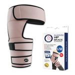 Doctor Developed Stabilizing Hip Support Brace - Sciatica Pain Relief, Piriformis Syndrome and Sciatic Nerve Pain - Thigh compression, Hamstring compression wrap - Doctor Handbook included - Women & Men) Right Leg (S/M - Pink)