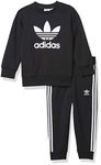 adidas Originals baby boys Crew Set Sweater, BLACK/WHITE, 9M US