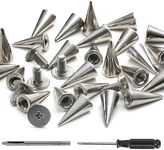 YORANYO 100 Sets Spikes and Studs 12MM Spikes for Clothing Metal Studs Rivets for Leather Punk Spikes Rivets Screw Back Studs and Spikes for Clothing Shoes Belts Bags Hats 15/32 Inch (Silver)