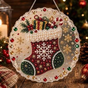 Christmas Diamond Art Hanging Ornament Kit DIY Handmade Decor (Style F)