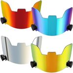 Ceenna 4 Pcs Football Visor for Youth Adult Football Helmet Visor with 16 Clips Lacrosse Helmet Eye Shield(Gold, Silver, Red, Colorful Green)