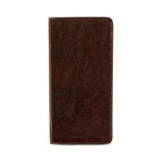 Time Resistance Leahter Wallet - Brown Full Grain Leather Suit Wallet - Breast Pocket Tall Billfold Card Wallet - Luxurious Slim Wallet Made in Italy