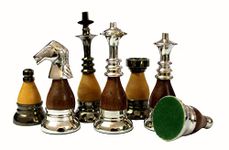 StonKraft Collector Edition Brass Chess Pieces Pawns Chessmen Chess Coins Figurine Pieces (3.5" Wood Brass Combo)