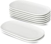 Ceramic Dessert Plates Set of 8, Small White Appetizer Plates 6.8 Inch, Porcelain Modern Serving Plate for Cake, Bread, Butter, Dishwasher, Microwave, Oven Safe