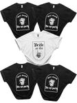 Silicherry 5 Pcs Bride or Die Bachelorette Party Decoration Shirt for Women Till Death Do Us XXL T Shirts Honeymoon Gift for Bride Wedding Favor Black