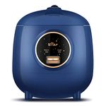 Bear Mini Rice Cooker 2 Cups Uncooked, 1.2L Portable Non-Stick Small Travel Rice Cooker, One Button to Cook and Keep Warm Function, Blue (Blue)