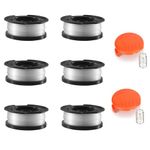 MOECSHSY Strimmer Spool for Black and Decker, Trimmer Spool Cover Cap for Black and Decker,Replacement Compatible for Black and Decker GL430-530 Grass Trimmer Accessories Set(6 Spools + 2 Caps)