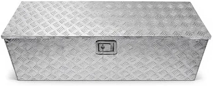 GarveeTech 48 Inch Aluminum Truck Tool Box, Diamond Plate Trailer Pickup Atv Truck Bed Storage Toolboxes w/Lock & 2 Keys, Rectangle, Silver