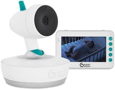 Babymoov Babyphone Caméra YOO Moov Motorisé, Caméra à 360°, Grand Ecran 4,3'' (11cm), Portée 300m, Mode VOX, 720p, Talkie-Walkie, Veilleuse Multicolore et Berceuses