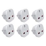 Jsdoin UK to US Plug Adaptor 3 pin to 2 Pin Flat Travel Adapter for USA, Canada, Mexico, Thailand, Refer to Description for country list US (6 Pack)