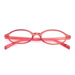 SODQW Fashion Fake Glasses Oval Y2k Eyewear Frame Anti Blue Light Trendy Glasses for Women Clear Cosplay Glasses