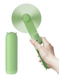 LETSCOL Portable Handheld Fan, Mini Pocket Hand Fan, Foldable Personal Desk Fan with Power Bank, USB Rechargeable Fan for Makeup Home Travel Outdoor (Green)