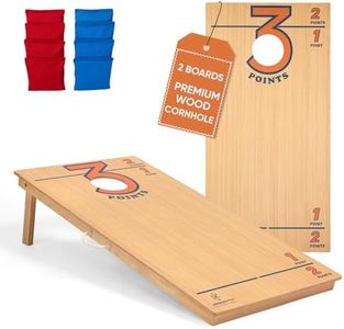 ARBORYTH 4x2 ft Regulation Cornhole Board Set for Adults, Premium Wooden Bean Bag Toss Game with 8 All-Weather Bean Bags, Integrated Bean Bag Storage, Foldable Legs Outdoor Game - Natural