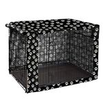 Pethiy Dog Crate Cover Durable Polyester Pet Kennel Cover Universal Fit for Wire Dog Crate - Fits Most 30 inch Dog Crates - Cover only-Black-30