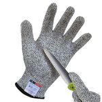 Ohsuni Cut Resistant Gloves - Food Grade for Kitchen, Oyster Shucking, Fish Fillet Processing, Carving Wood and Gardening - 1 Pair (Small, Grey)