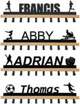Goutoports Personalized Medal Hanger Display Trophy Shelf - Sports Medal Display Rack with Wooden -Custom Text Color and Images for Athletes- Over 60 Medals Easy to Install