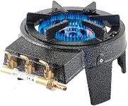 NJ GB-17 Gas Stove - Cast Iron Triple Ring Burner Commercial High Power Boiling Ring Outdoor LPG Camping Cooker 9.0kW