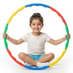 Kidsmate Adjustable Hula Hoop for Kids & Adults | Lightweight Detachable 8-Piece Interlocking Ring for Fitness, Balance & Coordination | Fun Exercise Toy, Indoor & Outdoor Play - Multicolor