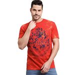 Free Authority Harry Potter Printed Regular Fit Orange Cotton Men's T-Shirt