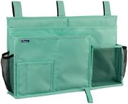 Surblue Bedside Caddy Hanging Bed Organizer Storage Bag Pocket for Bunk and Hospital Beds, College Dorm Rooms Baby Bed Rails, Camp (8 Pockets), Green