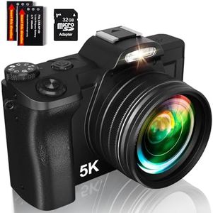 5K Digital Camera for Photography, WiFi Auto Focus Vlogging Video Camera for YouTube with 32GB SD Card, 6-axis Anti-Shake 3.5" Screen Fill Light 5K Camera with 58mm UV Filter, 16X Digital Zoom Camera