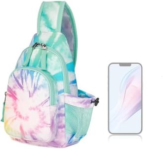 Choco Mocha Kids Sling Bags for Girls Crossbody Bag Girls Purses for Kids 8-10 10-12, Tie-Dye Colorful