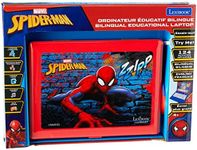 LEXIBOOK Disney Marvel Spider-Man - Educational and Bilingual Laptop French/English - Toy for Child Kid (Boys and Girls) 124 Activities, Learn Play Games and Music - Blue/Red, JC598SPi1