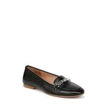 Naturalizer Women's Jemi Chain Detail Slip on Loafer, Black Smooth, 10