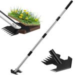 CAROD Hoe Garden Tool, Scuffle Garden Hoe for Weeding with 30-60 Inch Steel Long Handle, Dual Use Sharp Gardening Hula Hoe, Adjustable Rocket Shaped Weed Remover Action Hoe