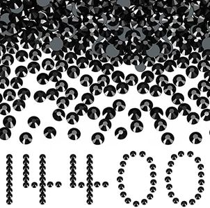 Cindeer 14400 Pcs Crystal Hotfix Rhinestone Large Quantity Glass Flatback Rhinestones Hot Fix Round Gems Stones for Clothes Shoes DIY Crafts Supplies (SS10, Black)