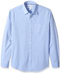 Amazon Essentials Men's Slim-Fit Long-Sleeve Poplin Shirt, French Blue, Large