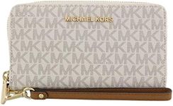 Michael Kors Jet Set Travel Large Flat Multifunction Phone Case Wristlet (Vanilla 2018)