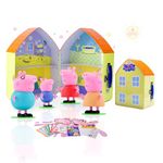 Peppa Pig Family Figures - Set of 4 Family House with Playset Toys, Special Art & Crafts Fun - Includes Peppa, George, Daddy Pig and Mama Pig - Ideal for Ages 3 and up