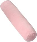 1 MIDDLE ONE Body Pillow for Adults, Bolster Pillow with Removable Velour Cover, Long Round Roll Cylinder Pillow for Bed, 47" x 7.87", Pink