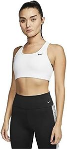 Nike Women's Swoosh Bra Non Pad Sports Bra White/(Black), L